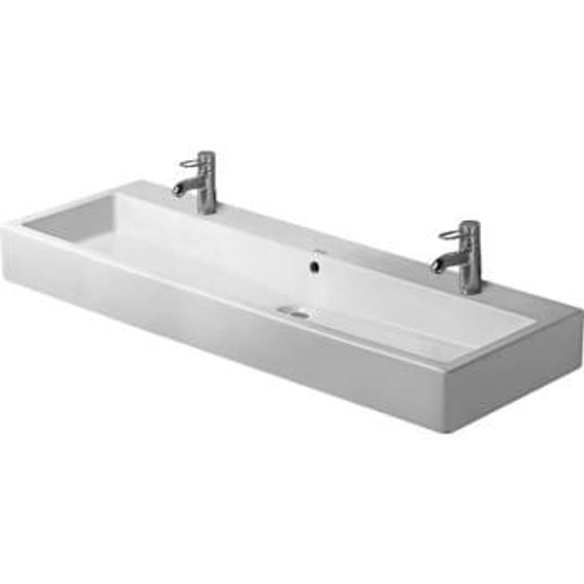 Duravit Vero vask 120 cm slebet kant med 2 hanehuller