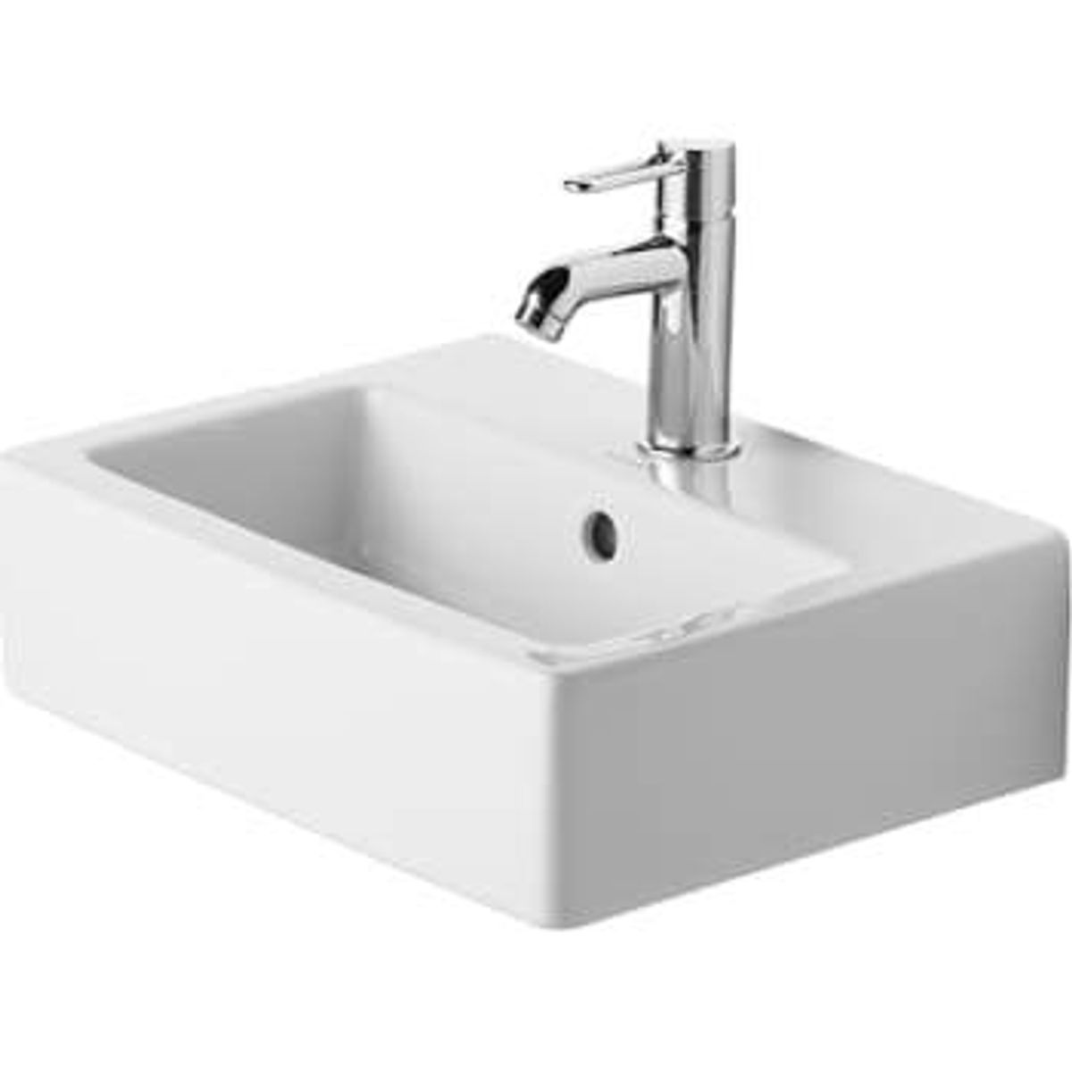 Duravit Vero vask 45 cm slebet kant med hanehul og wondergliss