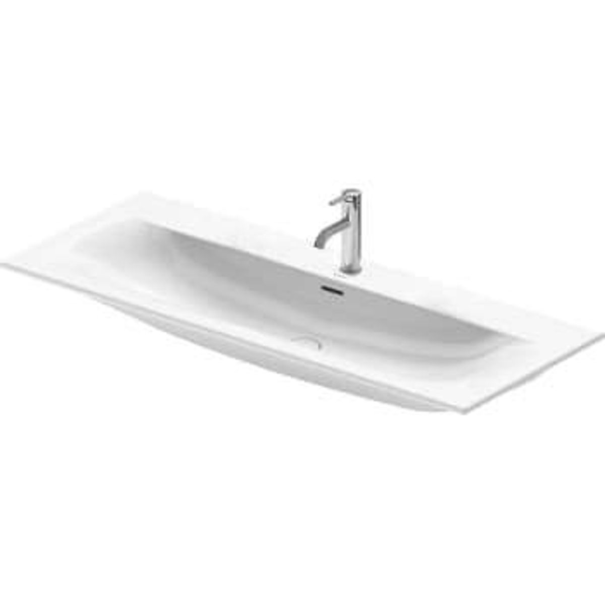 Duravit Viu vask 123x49cm med hanehul og hvid push-open bundventil