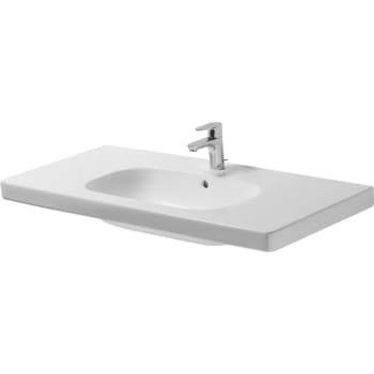 Duravit D-code vask 100 cm med hanehul og overløb