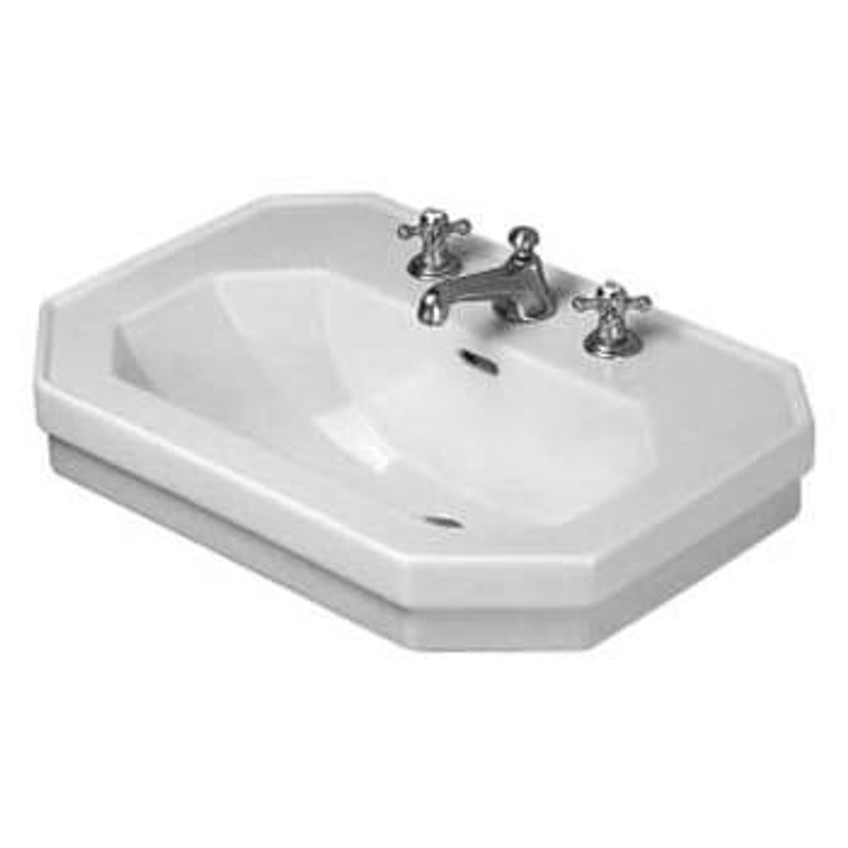 Duravit 1930 serien vask 60 cm med hanehul og wondergliss