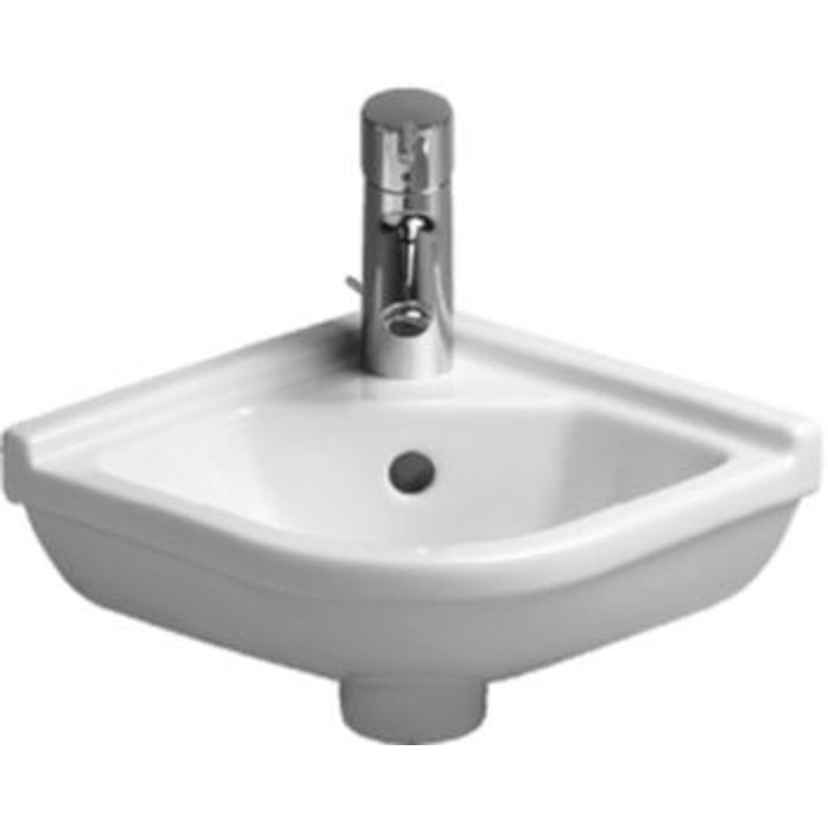 Duravit Starck 3 vask 44 cm hjørnemodel med wondergliss