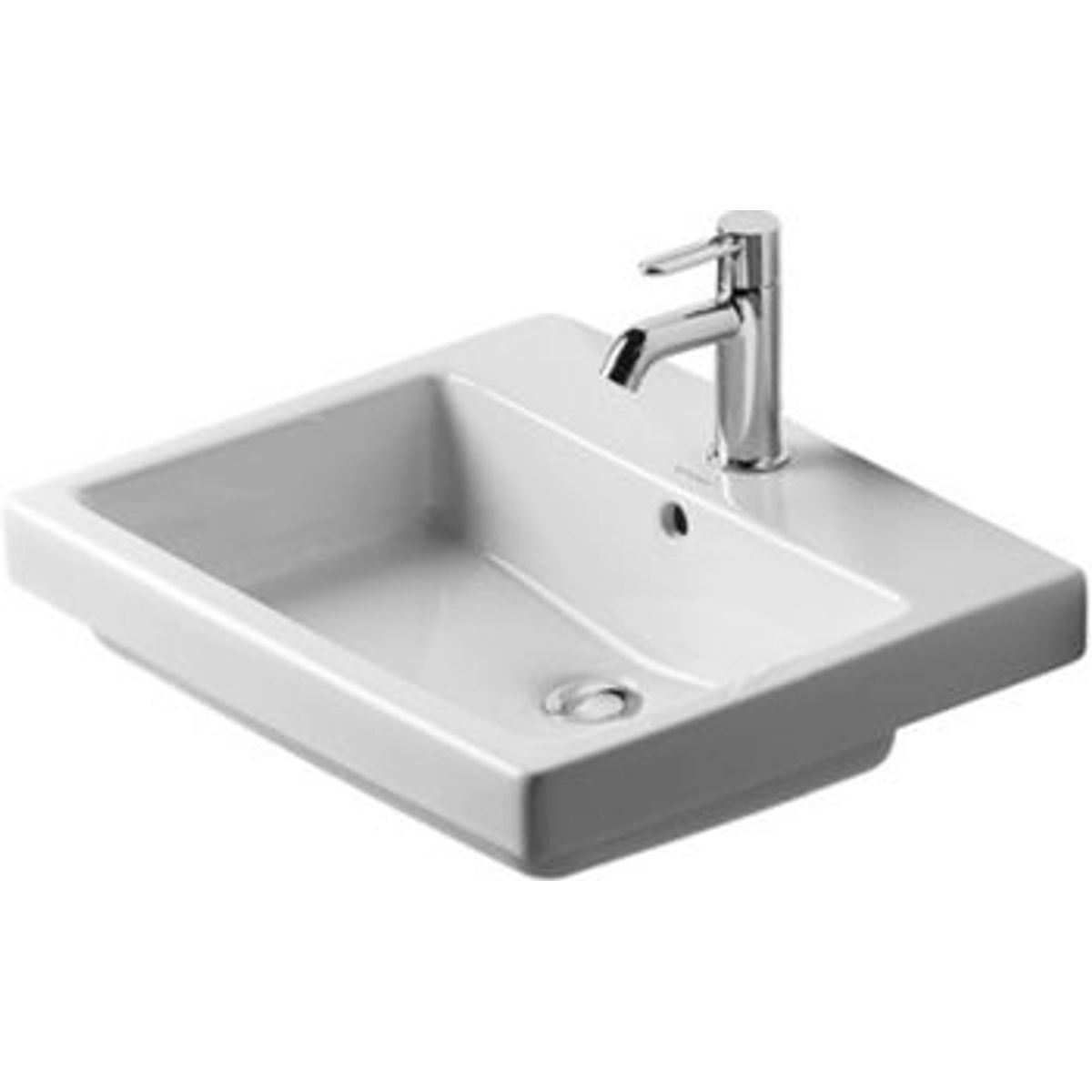 Duravit Vero vask 55 cm til nedfældning med hanehul, wondergliss