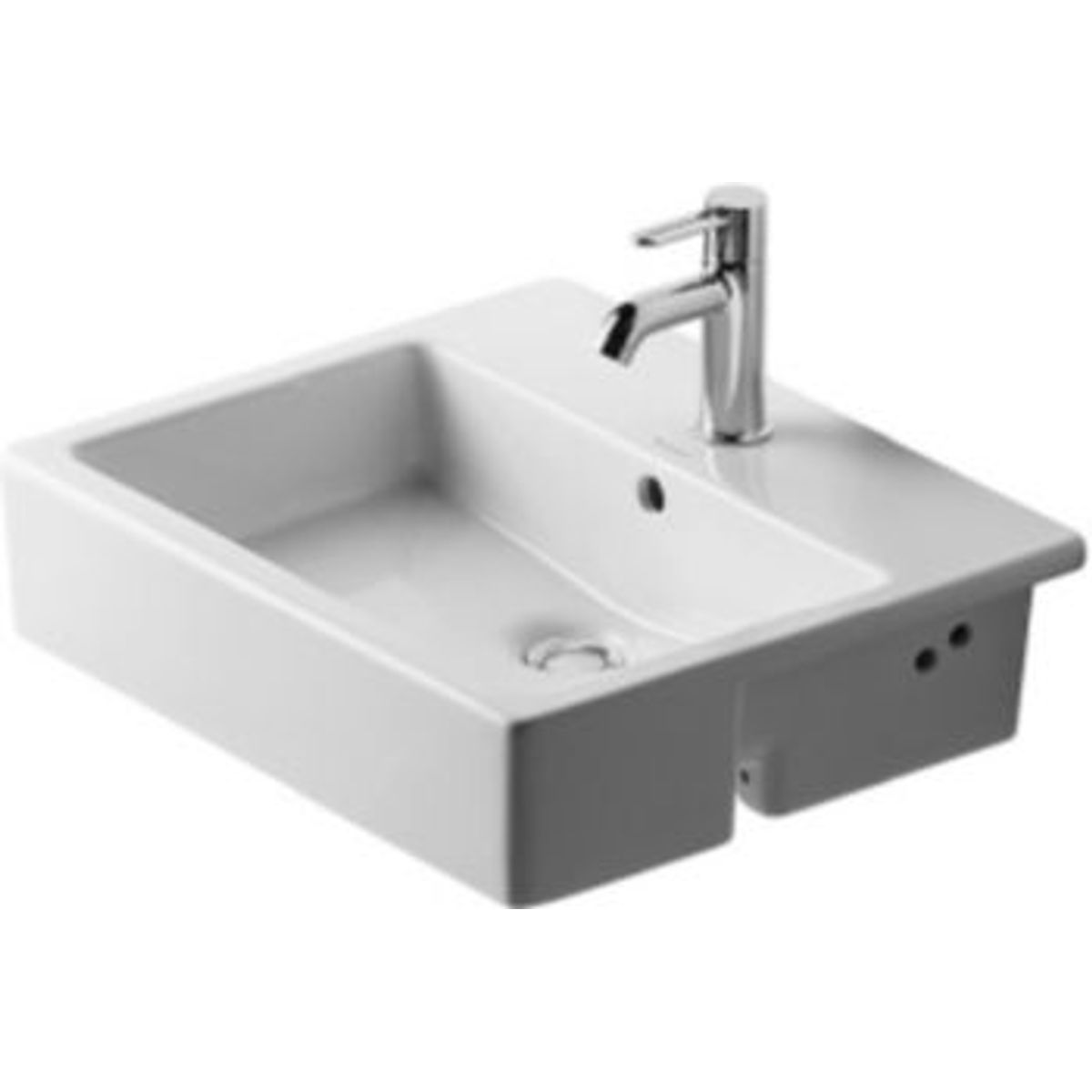 Duravit Vero vask 55 cm til halv nedfældning med hanehul, wondergliss