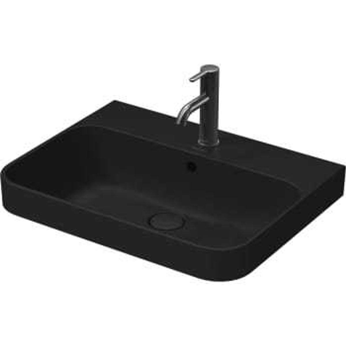 Duravit Happy D2 Plus bowle med hanehul 600x460mm, antracit, WonderGliss