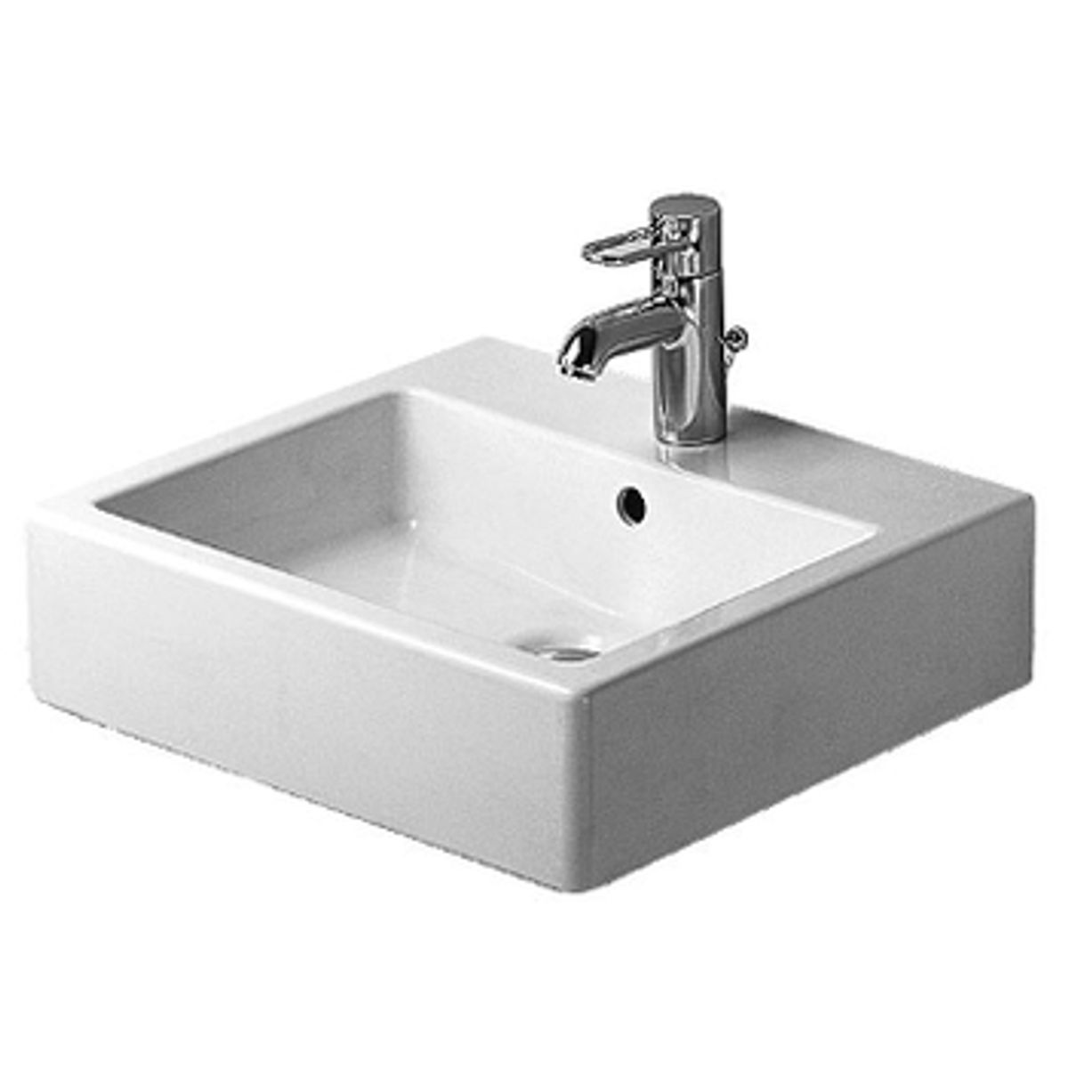 Duravit Vero hv. 500x470mm, til væg med Wondergliss og hanehul