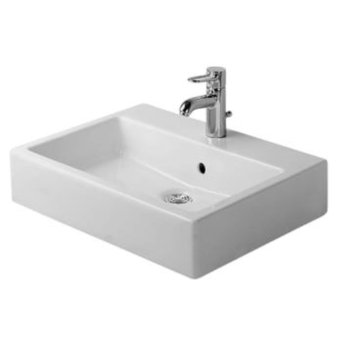 Duravit Vero vask 60 cm slebet kant med hanehul og wondergliss