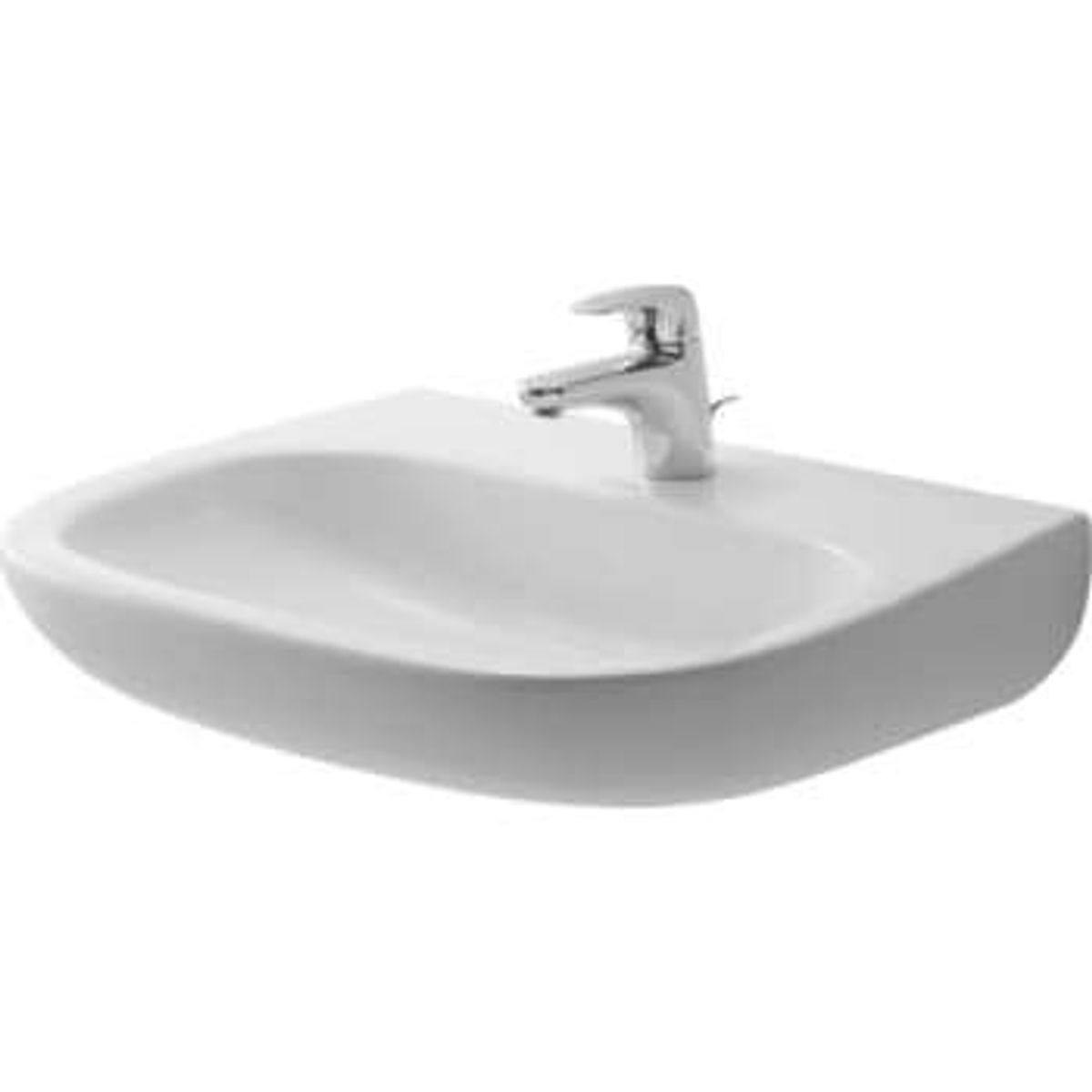 Duravit D-Code håndvask 60 x 46 cm til væg med hanehul, uden overløb