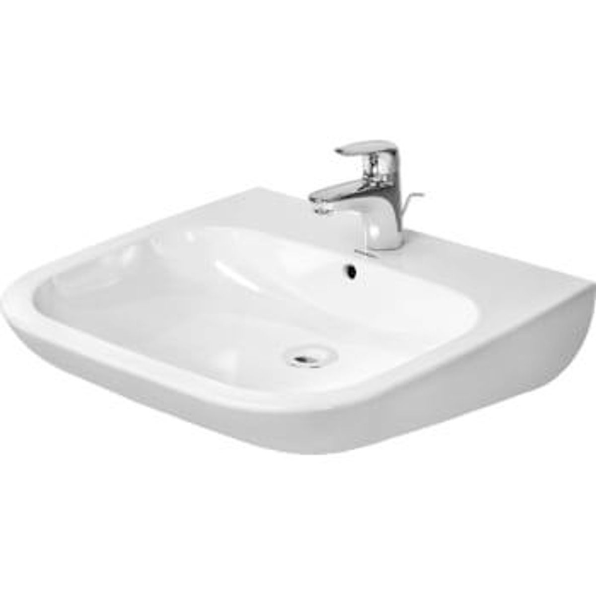 Duravit D-Code håndvask 60 x 55 cm til væg med hanehul