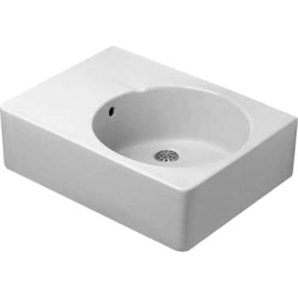 Duravit Scola vask 60 cm vask i højre side med forlokket hanehul og wond