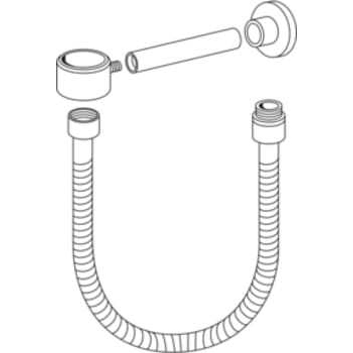 Gustavsberg GBG Vægbeslag med slange til G1/G2 brusegarniture
