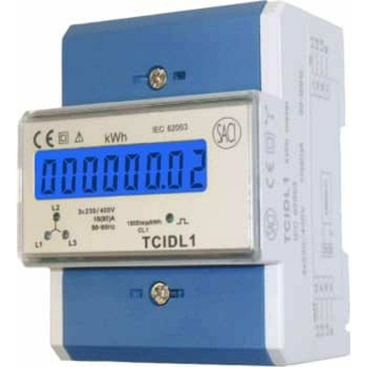 MTO KWH måler 3-faset LCD 10(80)A, 4 modul, S0-snitflade, TC1DL1