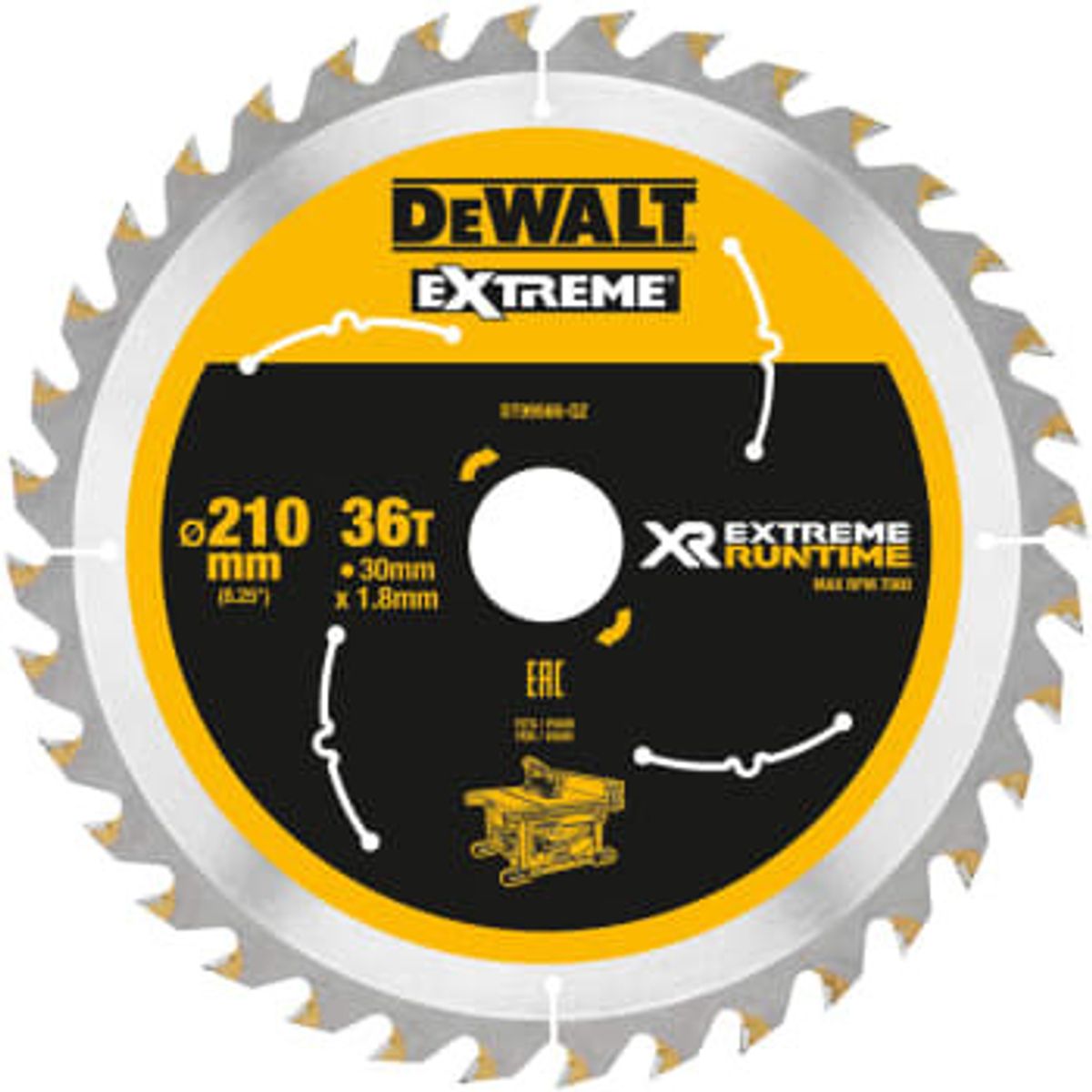 DEWALT rundsavsklinger til akkusave, Ø210/30 mm, 36 td.