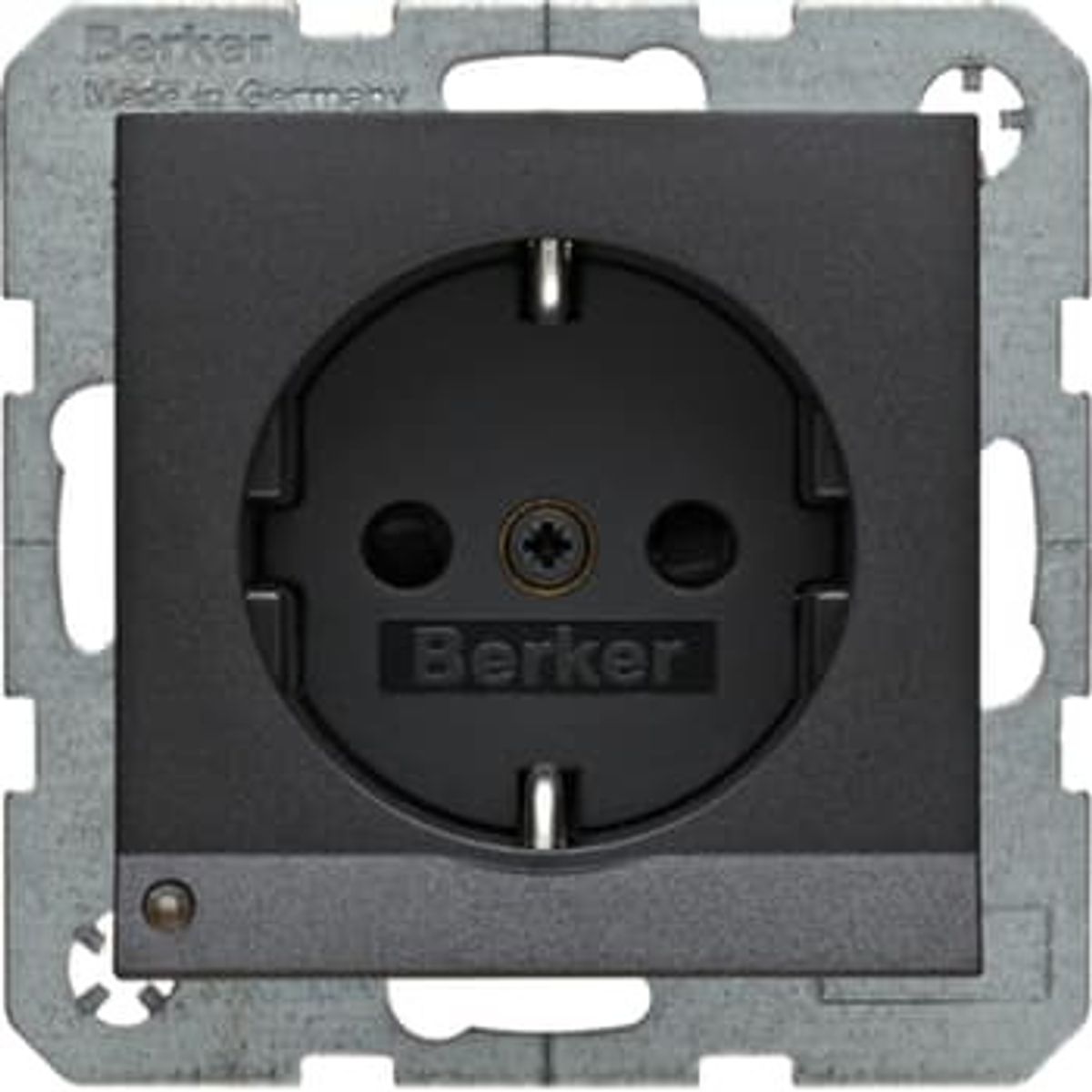 Berker Stikkontakt Schuko med jord og LED lys S./B. antracit (10 stk)