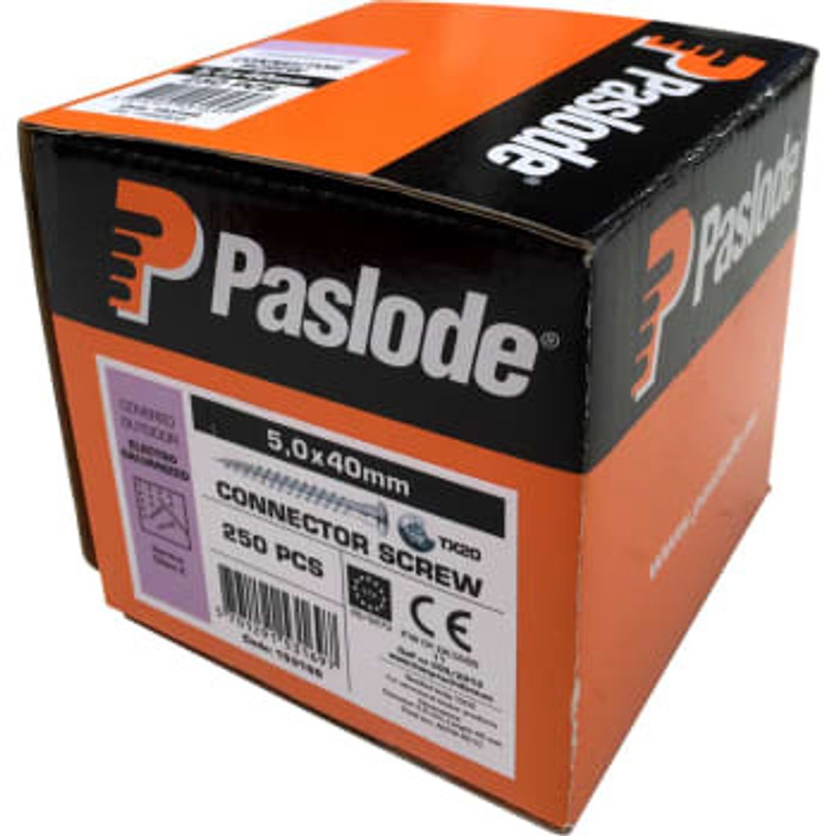 Paslode Beslagskrue, elforzinket, TX20, 5,0 x 40 mm, 250 stk.