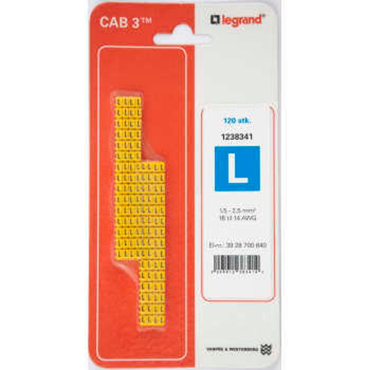 Legrand Cab3 ledningsmrk 1,5-2,5 (l) (120 stk)