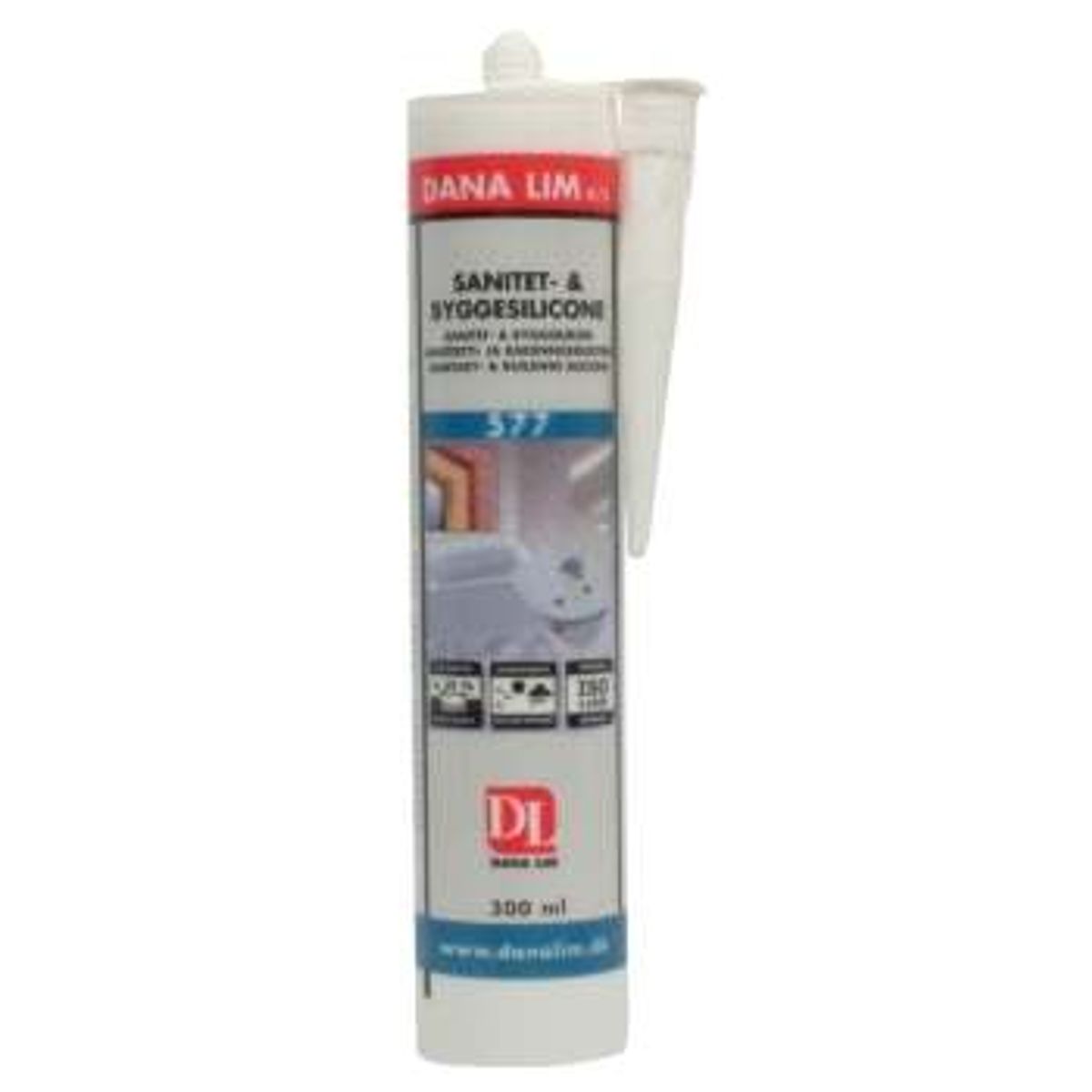 Dana Lim Sanitet- & Byggesilicone 577, hvid 300 ml