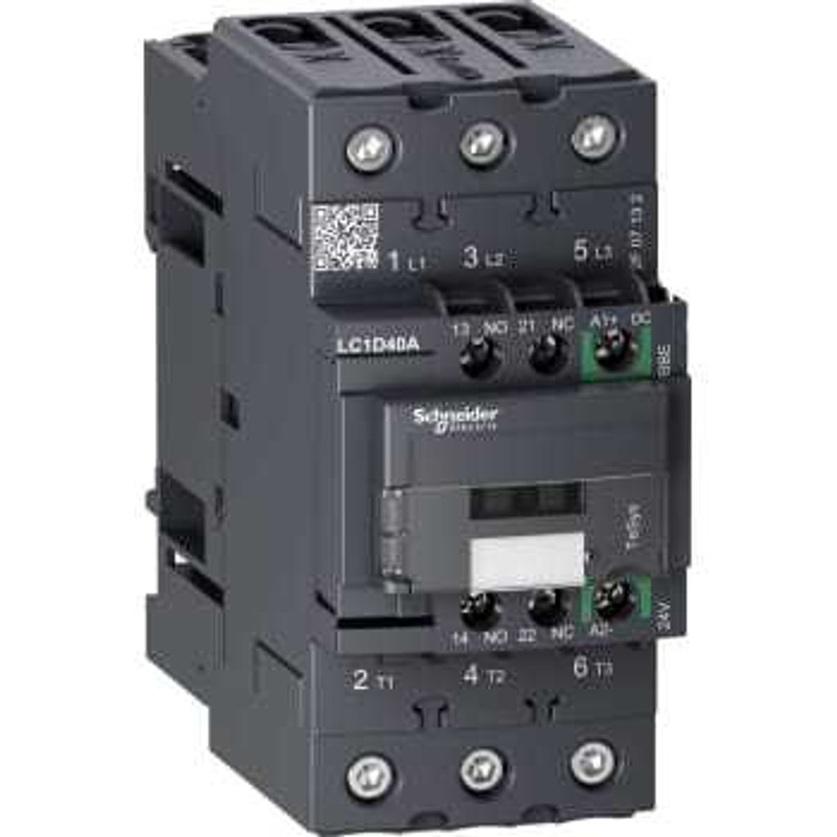 Schneider Electric Kontaktor Tesys D LC1D40ABBE 40A 3P 24V DC PLC 500mA