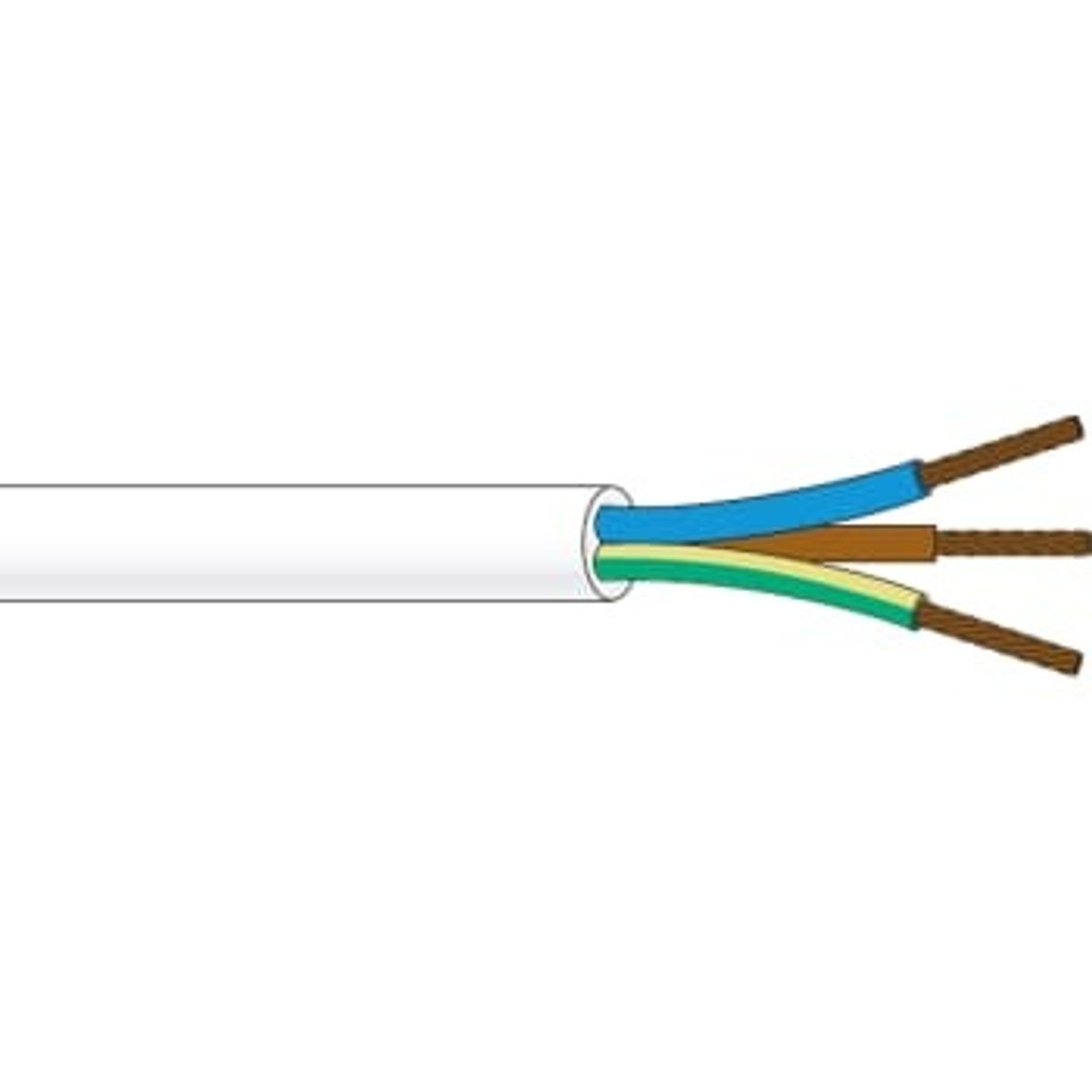 NKT Ledning pkl 3x0,75 hvid r100 (100 mtr)