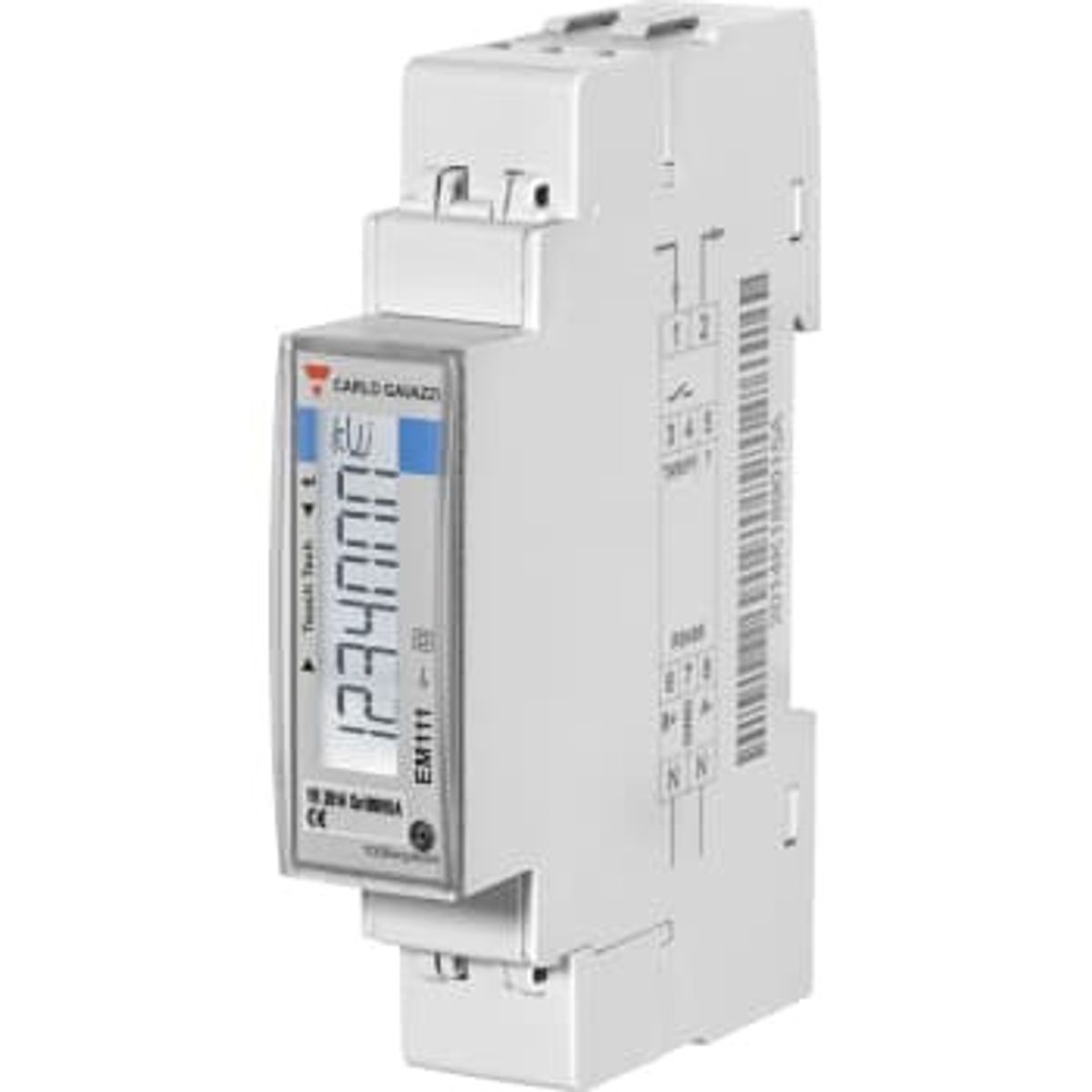 Carlo Gavazzi KWH Måler 1-faset 45A direkte, Modbus, MID, EM111DINAV81XS1PFB