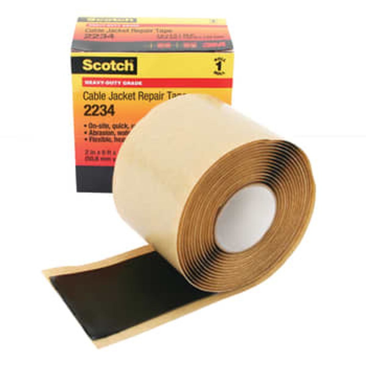 3M Mastik Tape Scotch 2234, 50 mm x 1,8 m kabelreparationstape, sort