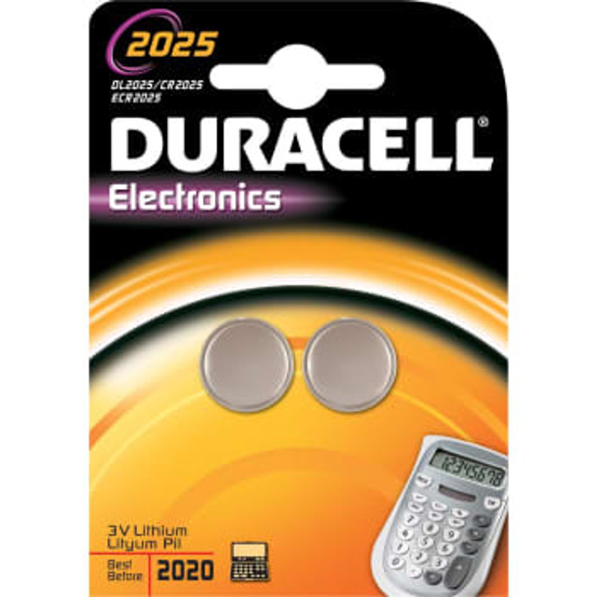 Duracell batteri, Electronics CR2025, 2 stk.