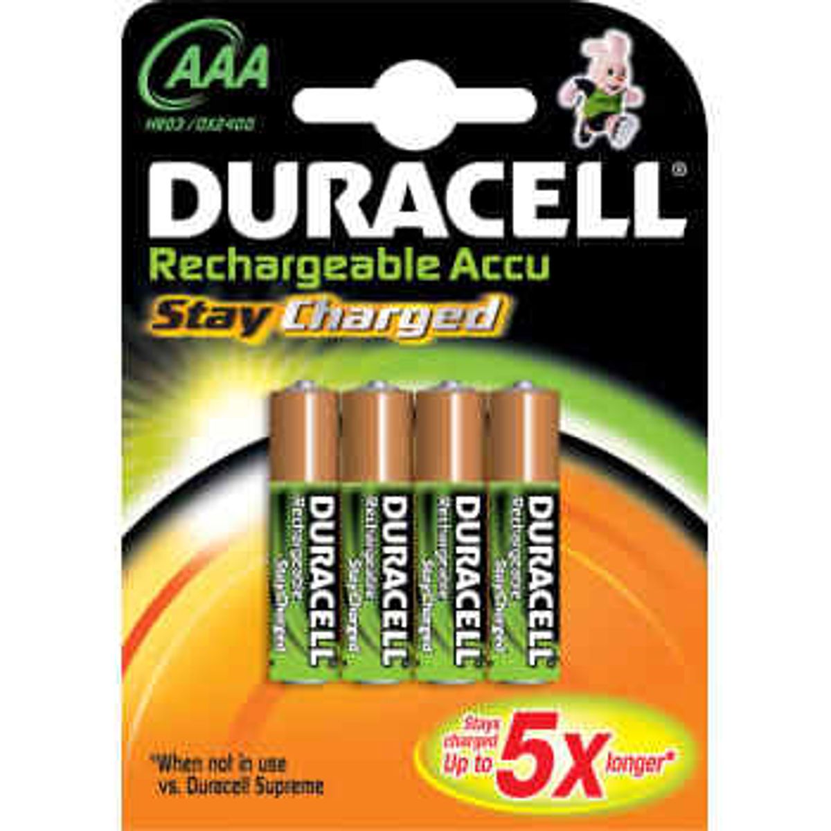 Duracell batteri, STAYCHARGED, AAA, 4 stk.