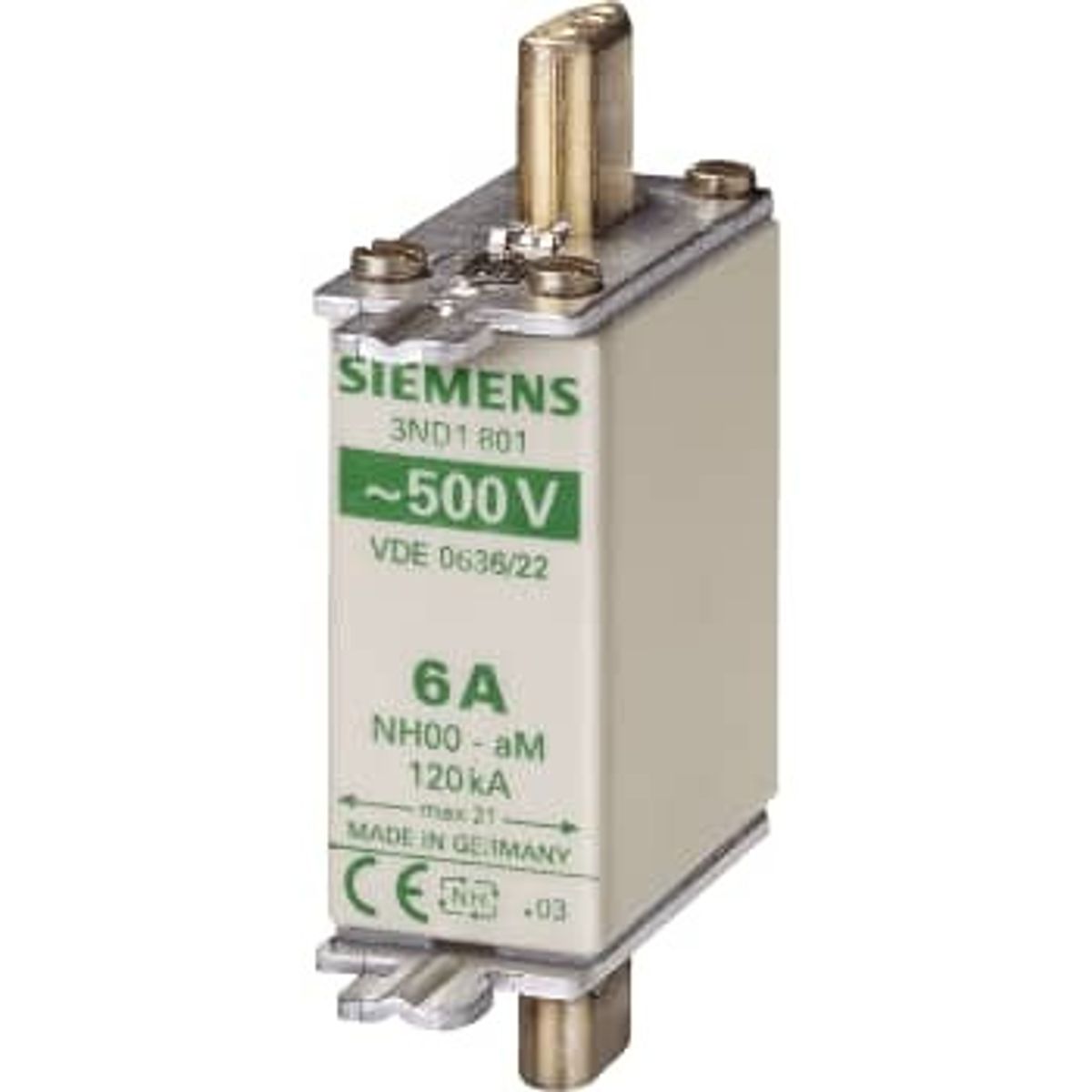 Siemens Sikring nh 00-am 50a 500v (3 stk)