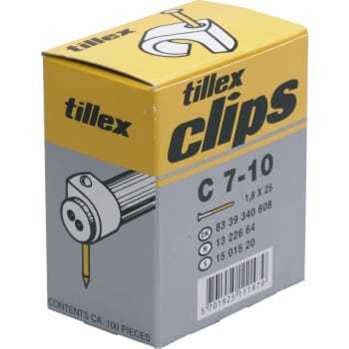 Tillex Clips 7-10/25mm-100 sort (100 stk)