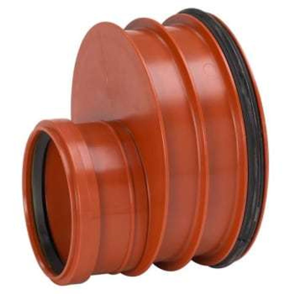 Uponor Double/Rib2 315 x 160 mm PP-red. m/gummiring t/gl. sp.