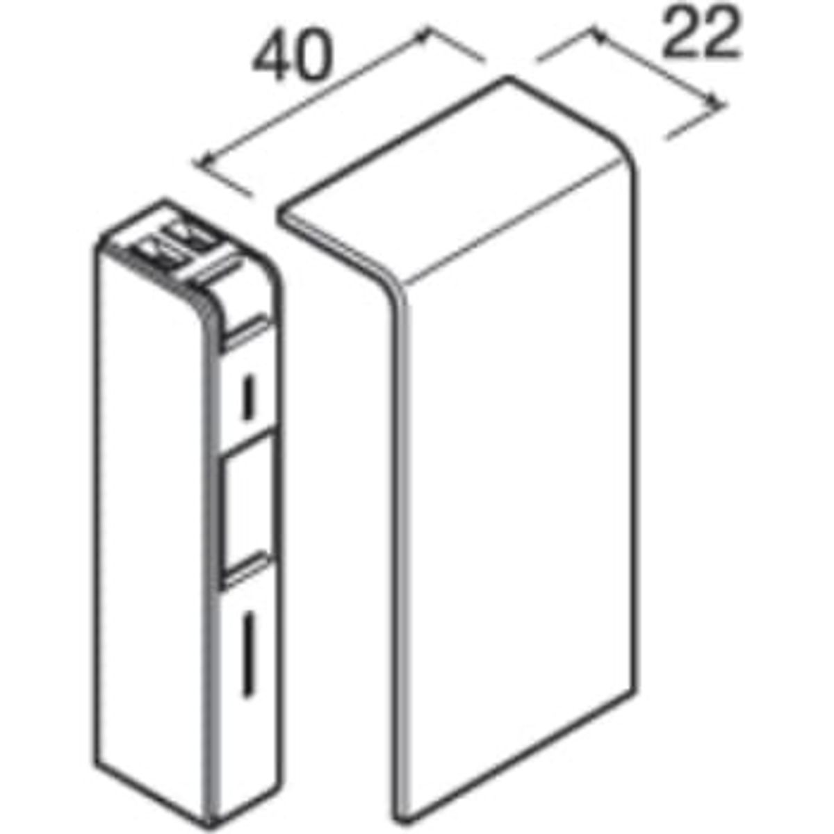 Tehalit Endeplade SL 80 mm Høj SL 200806 Sort Ral9011