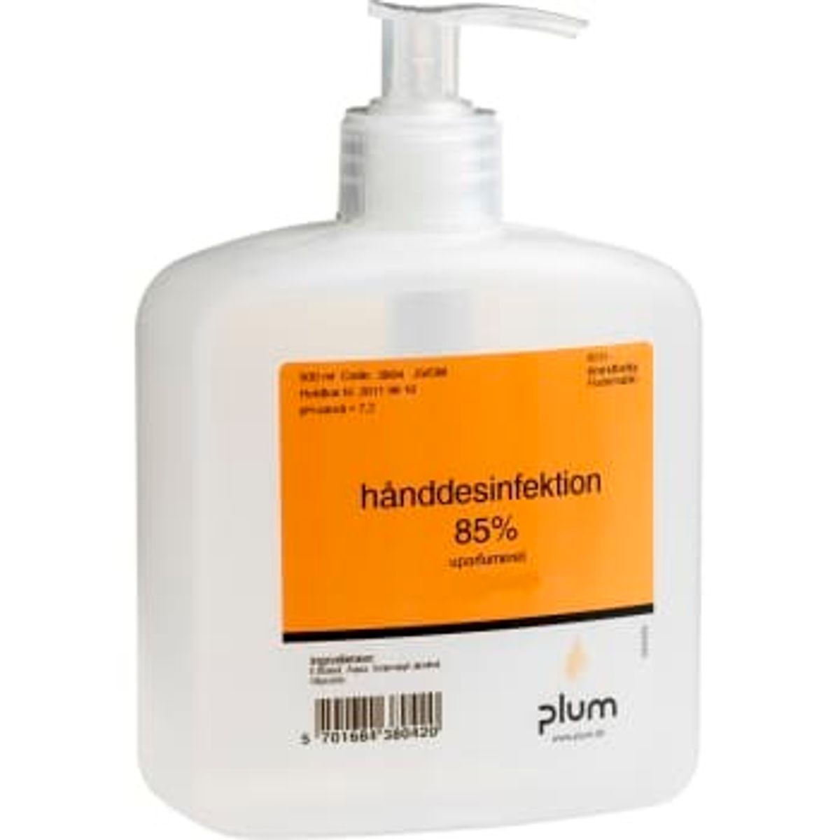 Plum hånddesinfektionsgel 85 %, med pumpe, 600 ml