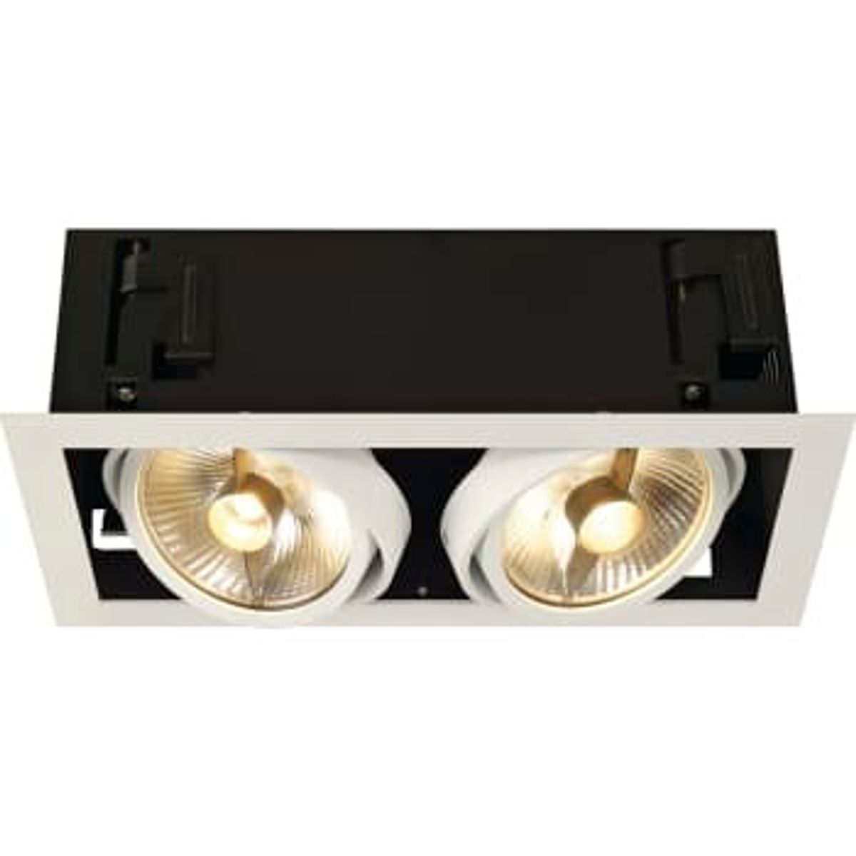 SLV KADUX 2 ES111 downlight, firkantet, mathvid, maks. 2x75W