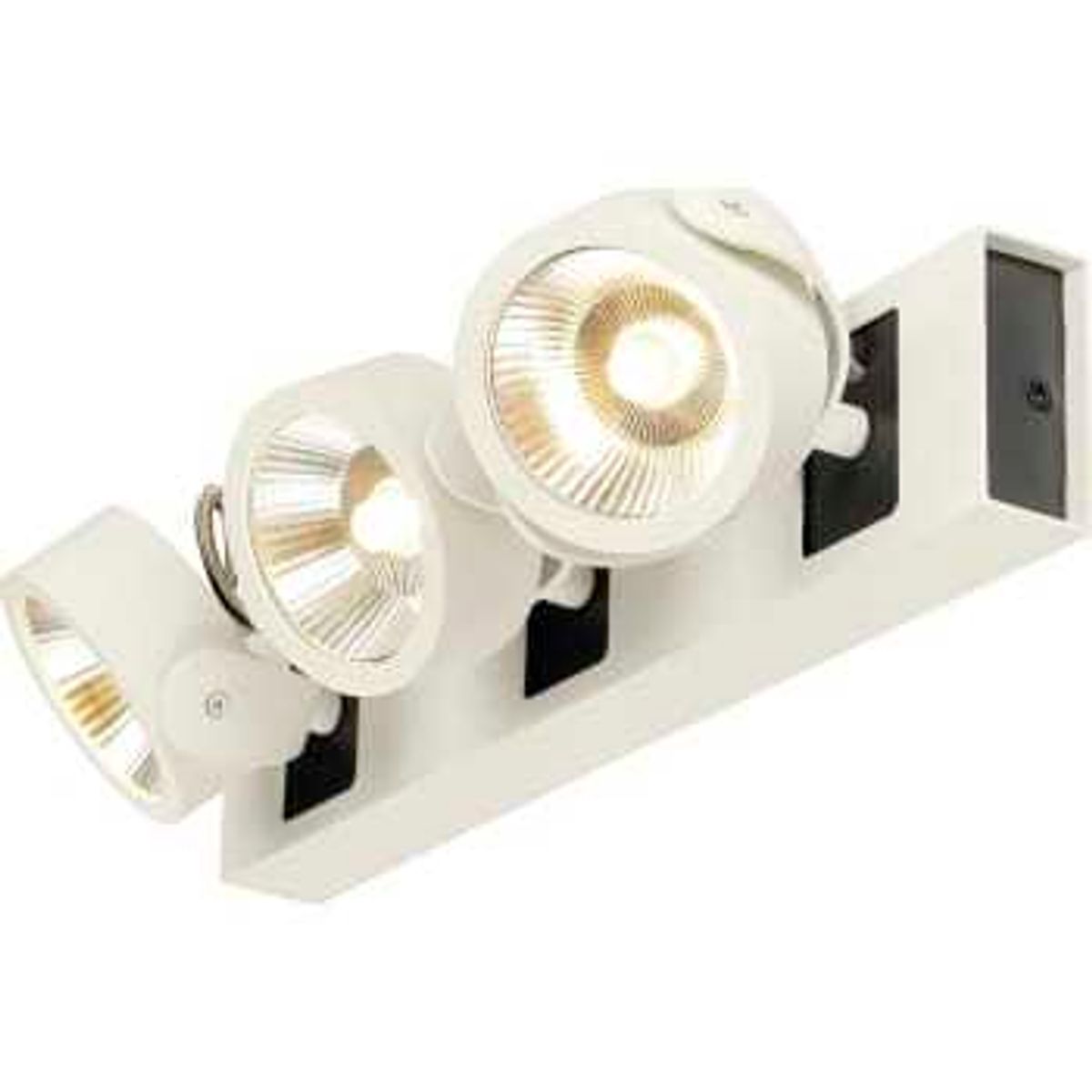 SLV KALU LED 3 væg- og loftlampe, hvid/sort, 3000K, 60°