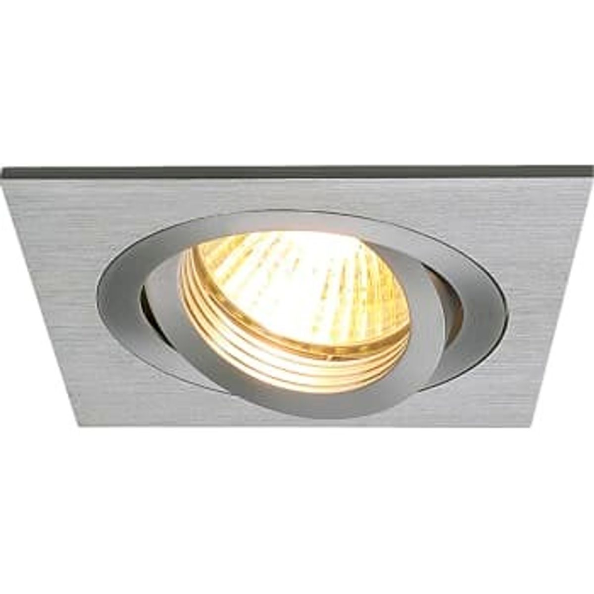 SLV NEW TRIA I GU10 downlight, firkantet, børstet alu, maks. 50W