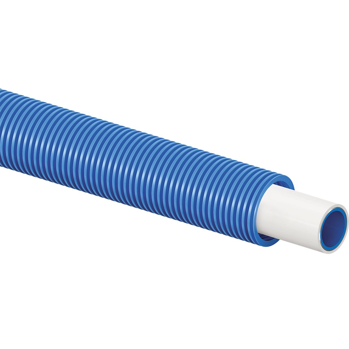 Uponor Uni Pipe PLUS RIR rør 16 x 2,0 mm. Med blåt tomrør 25/20mm. Rulle a 75 mtr.