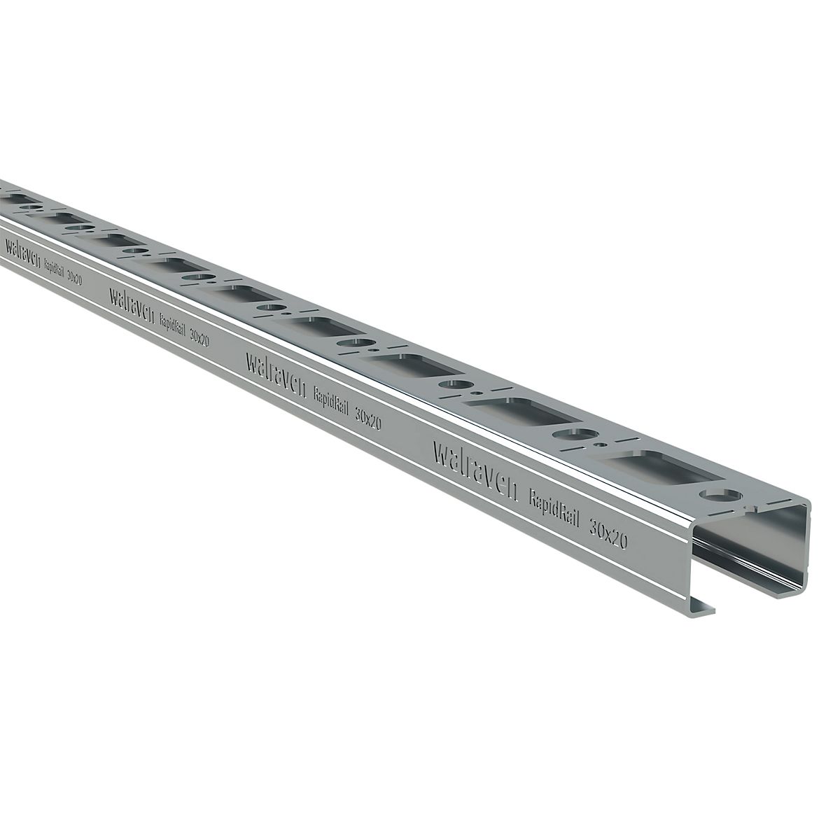 Walraven RapidRail Skinne WM20 - 30x20mm 2 meter - Elforzinket