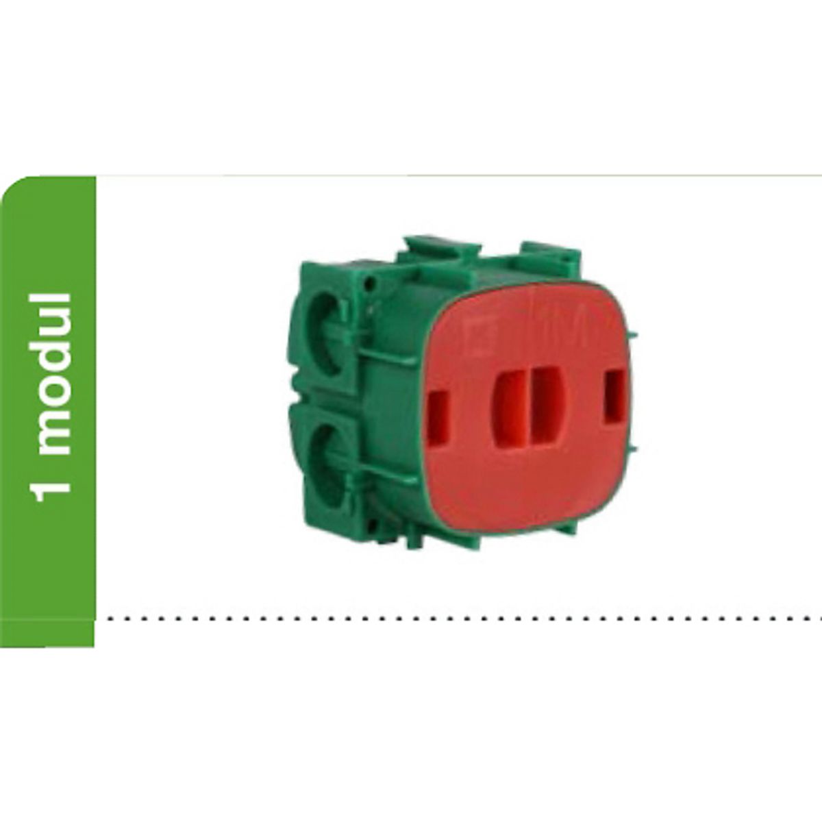 LK FUGA dåse for indmuring dybde 49mm 1 modul, Grøn, AAK504D0221