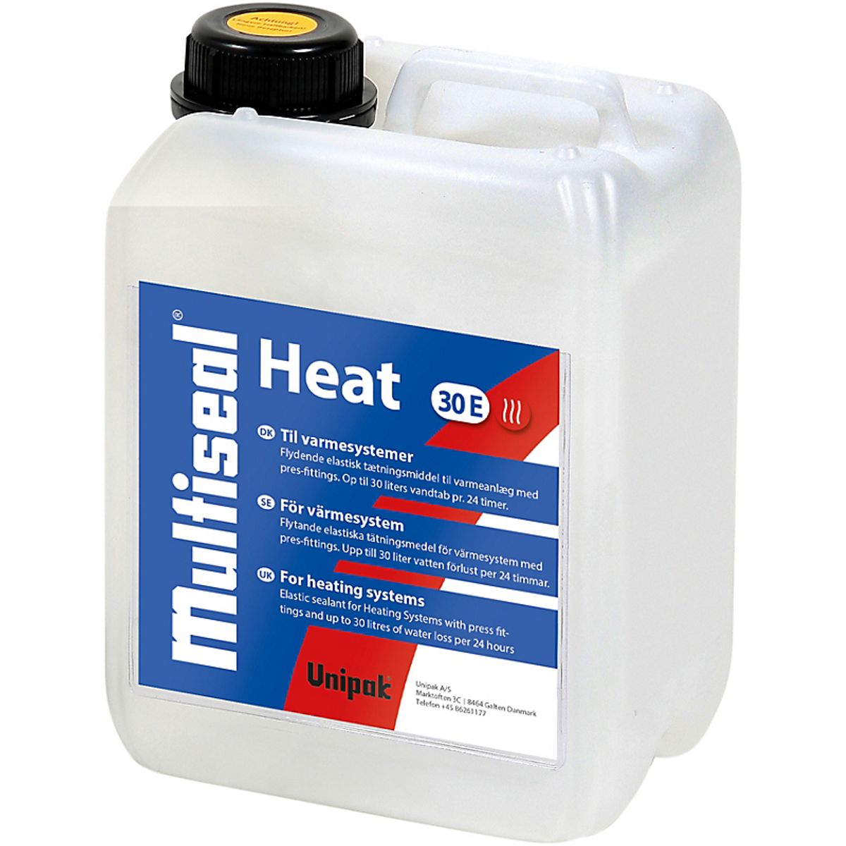 Unipak Multiseal Heat 30E flydende tætningsmiddel 2,5 ltr. Til varmeanlæg med gaskedler