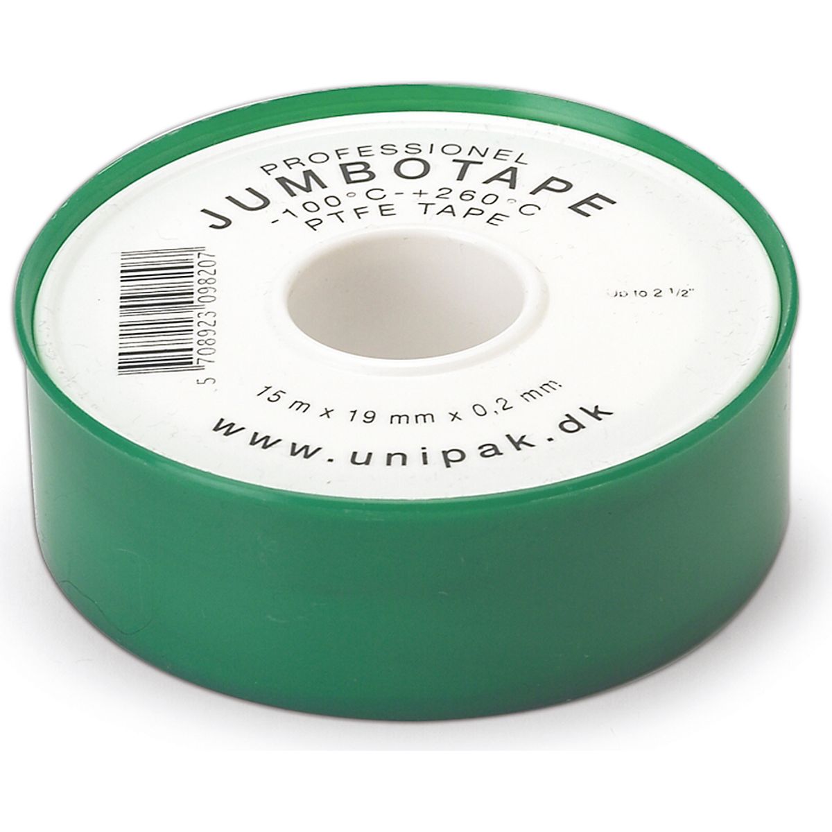 Unipak Jumbo gevindtape 19mm 100% Teflon. t/dampanlæg