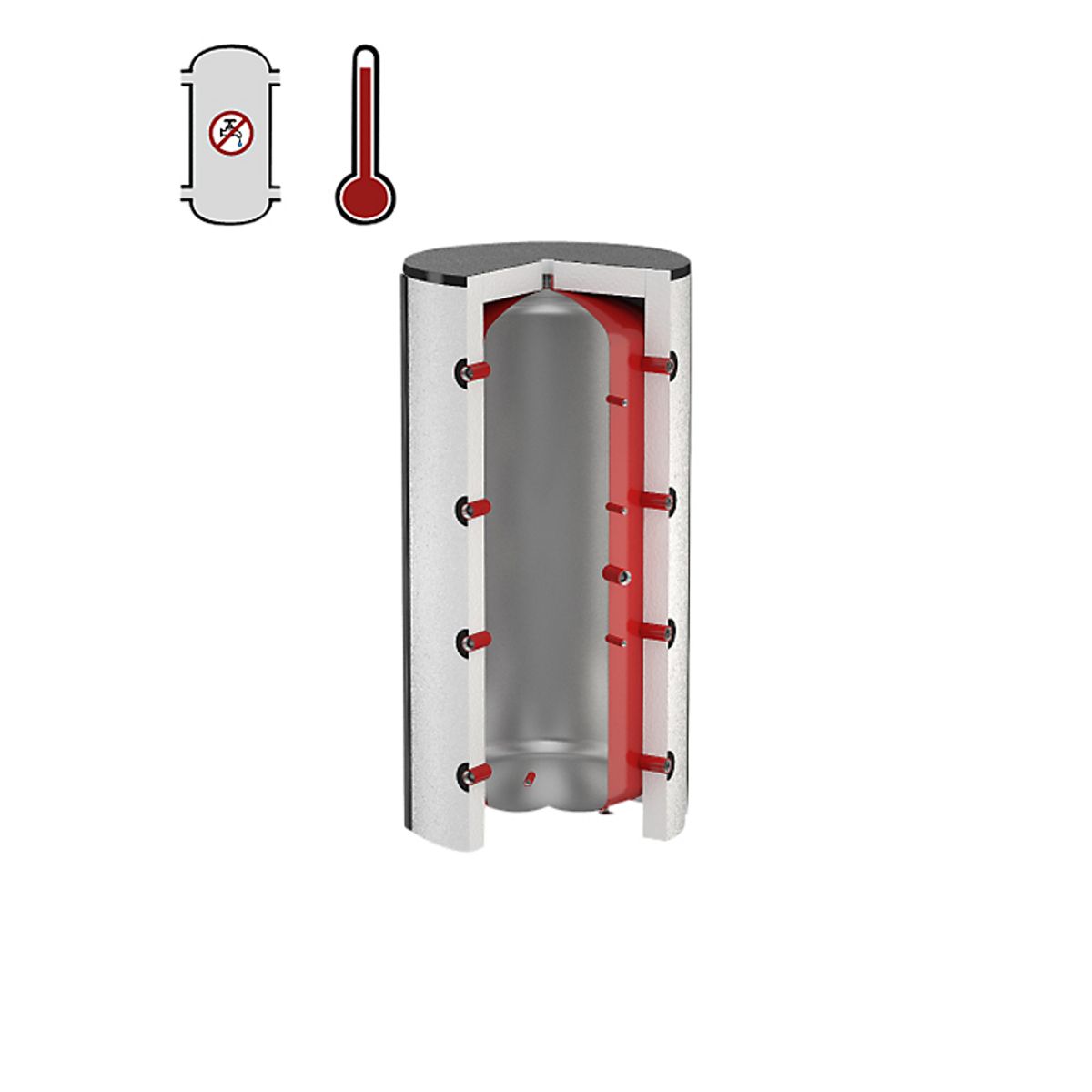 Flamco PS bufferbeholder 300 ltr. til centralvarme ekskl. Isolering