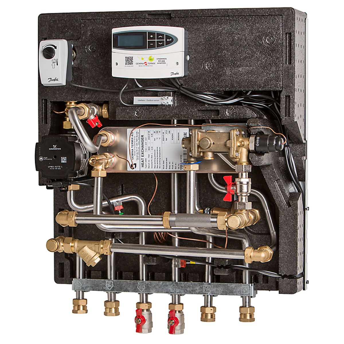 Gemina Termix VMTD-2 opbl. incl. UPM3, ECL*, fuldisolering excl. kabinet med TPV ventil. Aalborg model