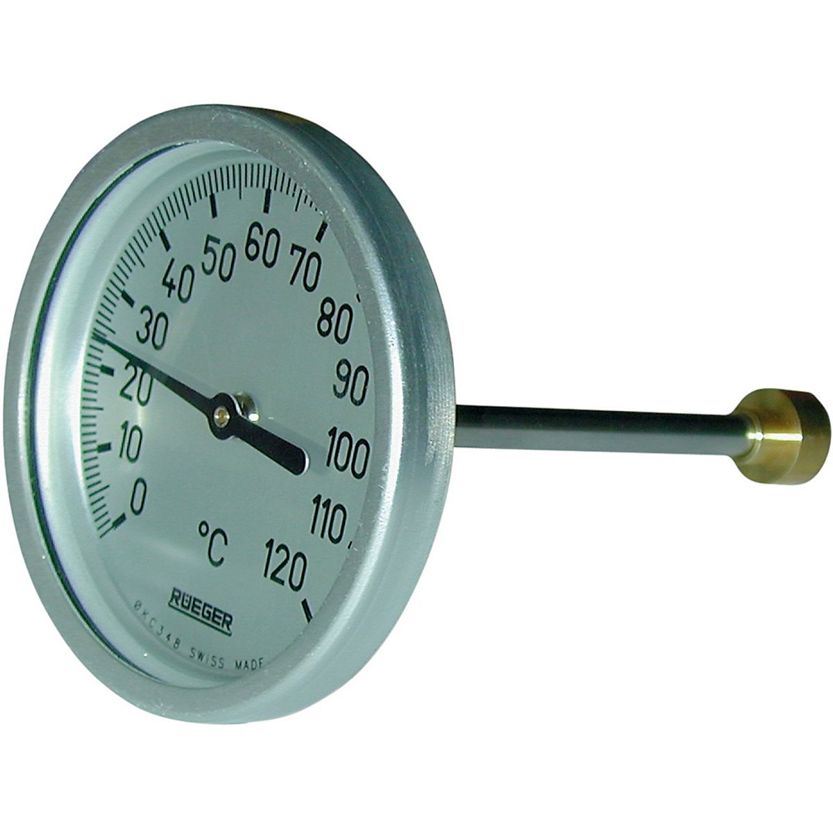 Rüeger TCH termometer 65x50 mm. Rustfrit stål. 0-120°C