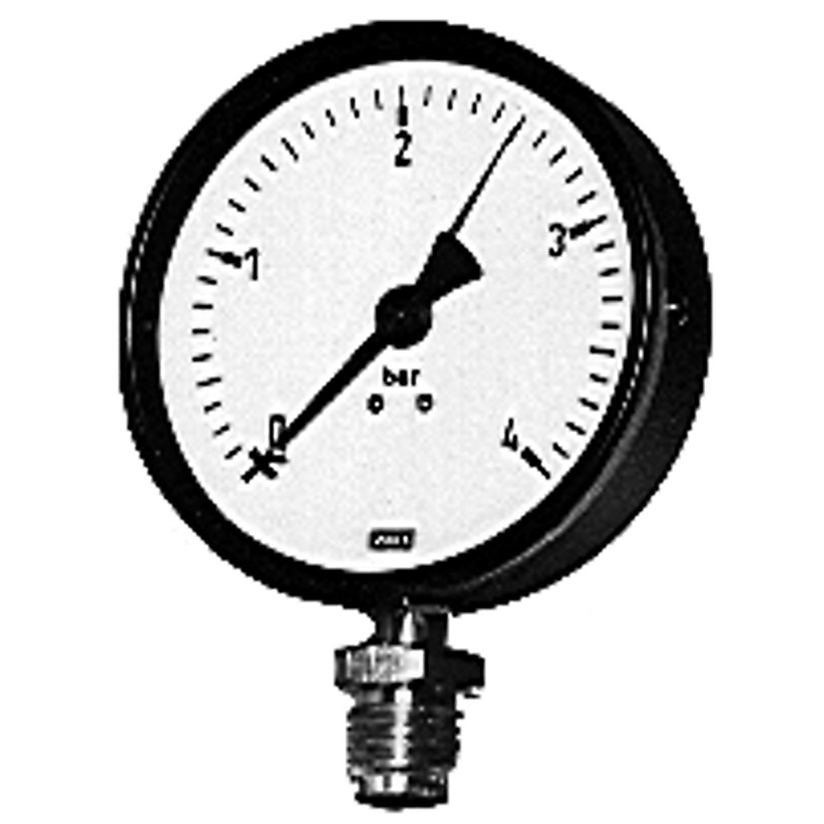 Erik Færgemann Manometer Ø100 mm, 1/2'' (ned), glycerinfyldt, 0-6 bar