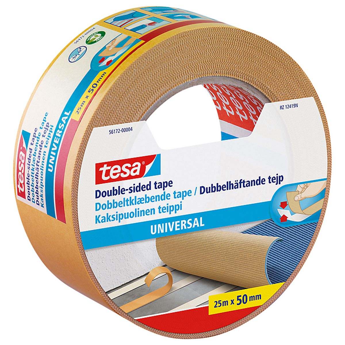 tesa Universal dobbeltklæbende tæppetape 25 m x 50 mm