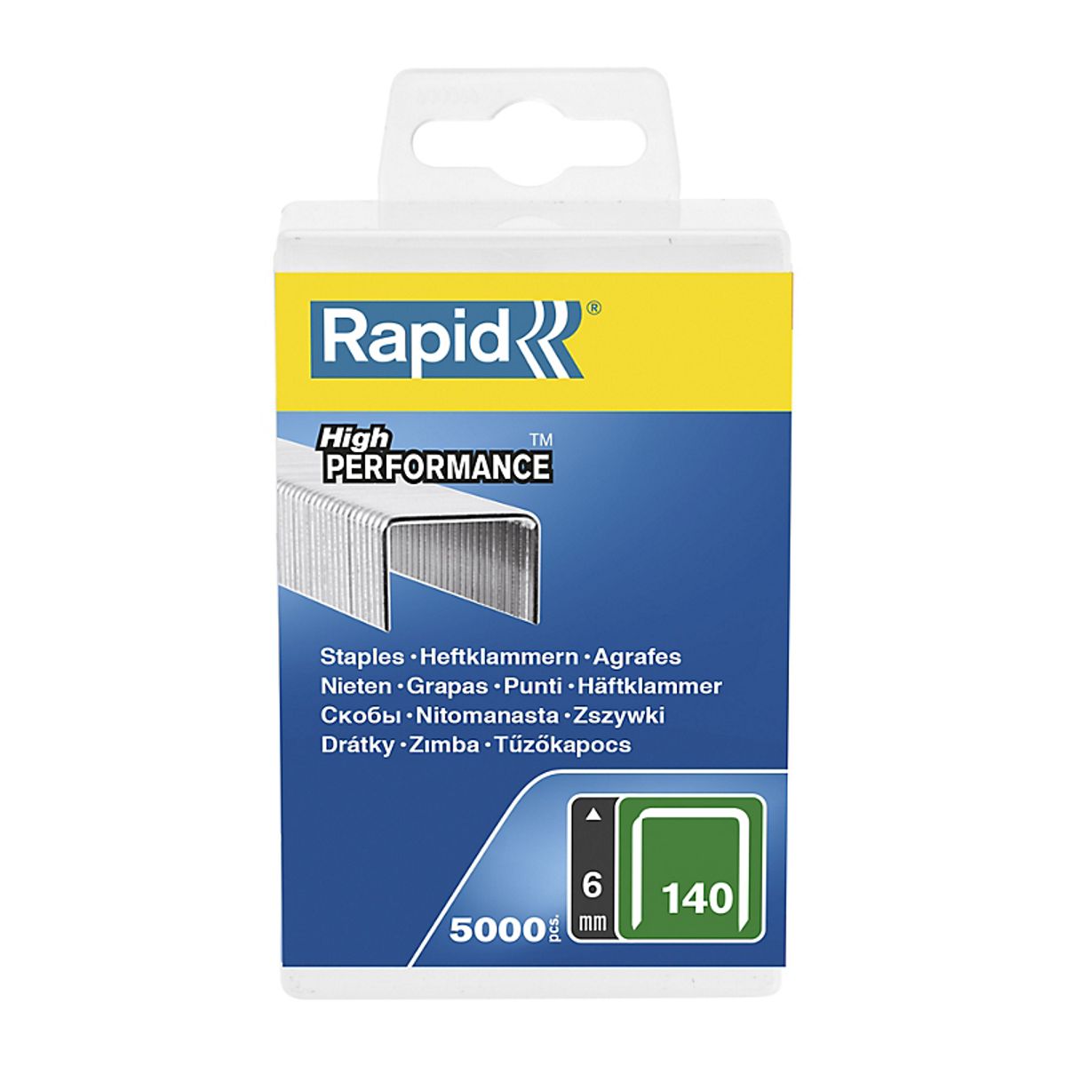 Rapid 140-6mm 5M hæfteklammer PP Box m-hang 40303088