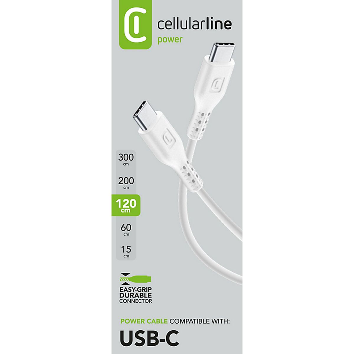 CL lade- & datakabel USB-C USB-C-USB-C, 1,2m fast charge, med forstærkning på kabelende