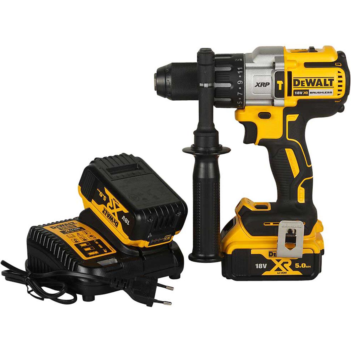 Dewalt Slagboremaskine 18V XR DCD996P2-QW - Inkl. 2 stk. 5,0Ah batterier, lader & TSTAK kuffert