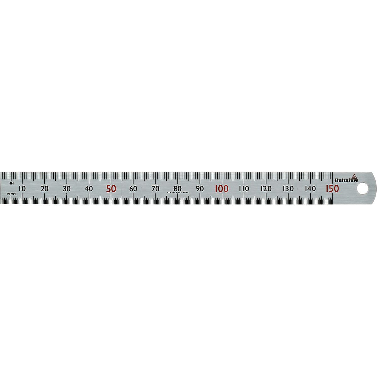 Hultafors stållineal 150mm Hærdet rustfri stål m/matforkromet overflade m/mm gradering