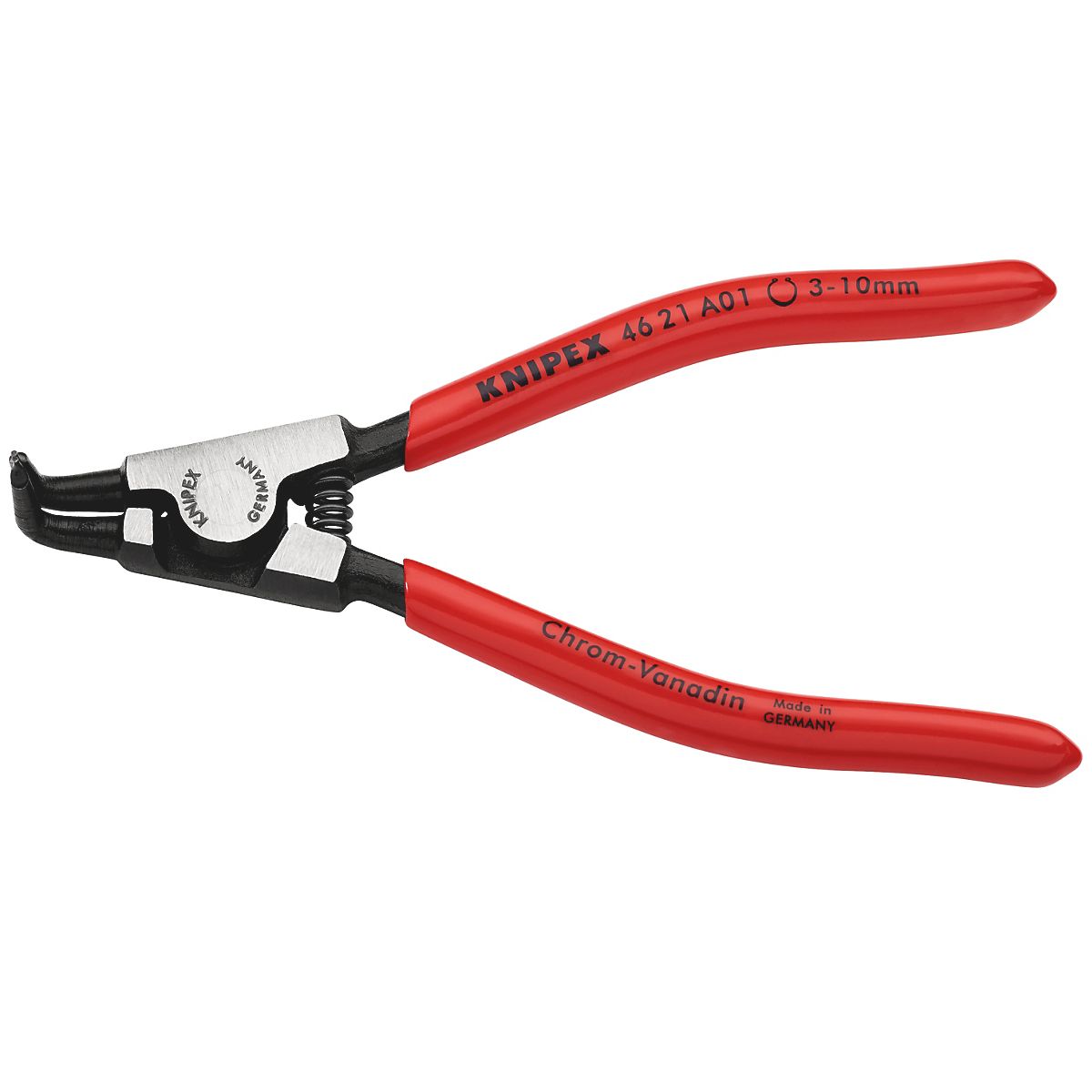 Knipex Låseringtang 125mm udv. 90gr. Til låseringe 3-10mm, dyppet greb